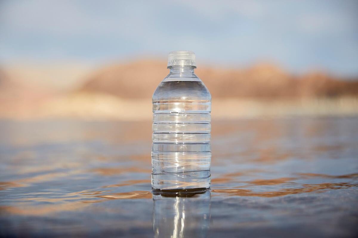 water bottle in Lake Mead
