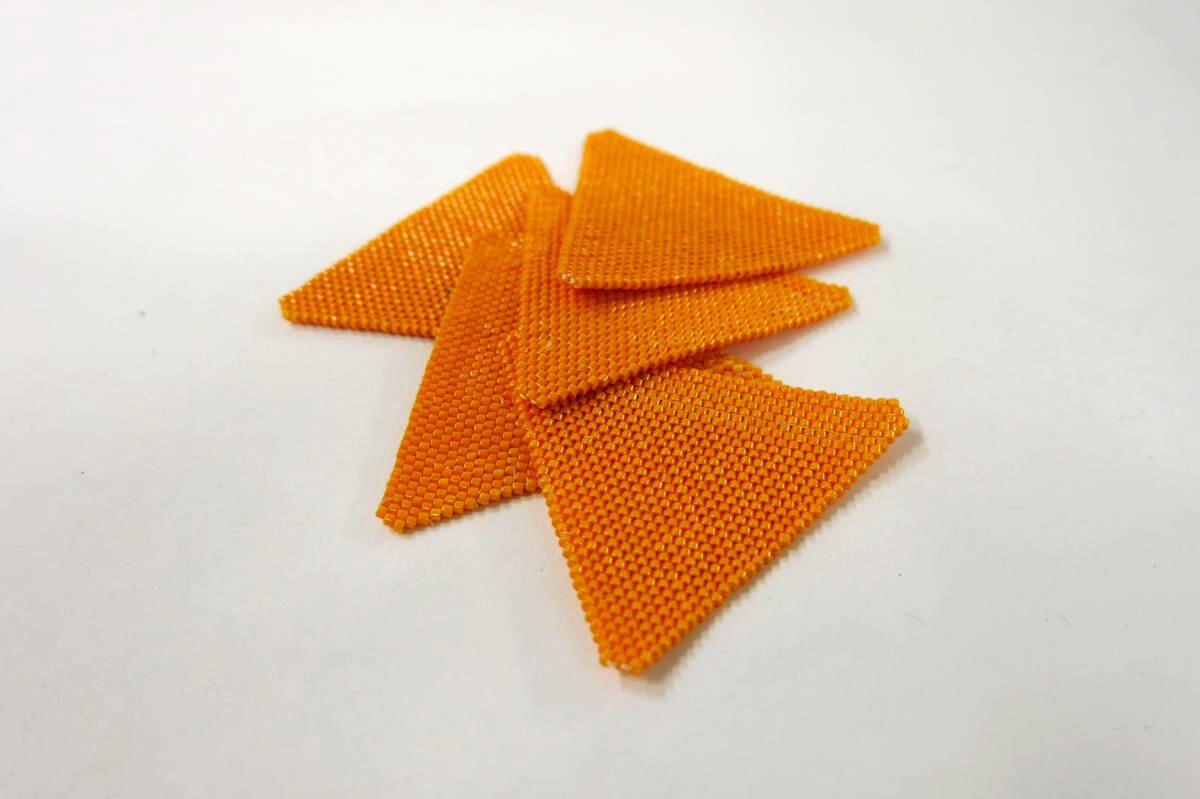 Orange triangle shapes with beads