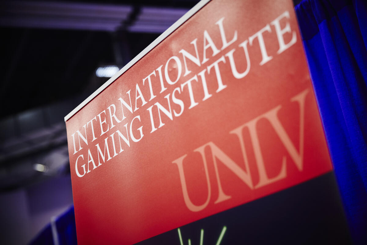 UNLV gaming institute sign