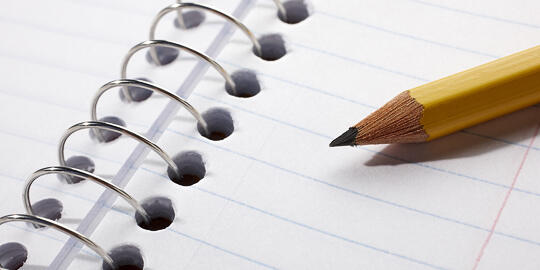 Notebook with pencil