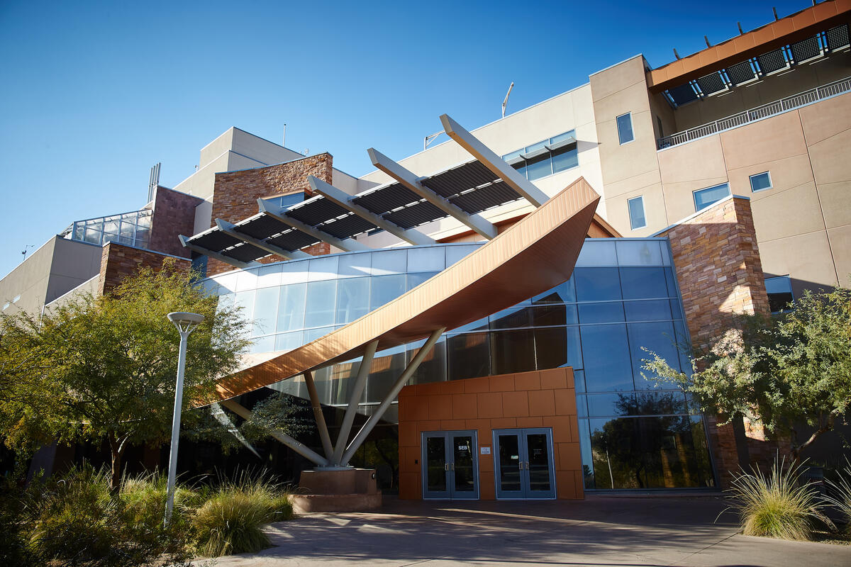 A photo depicting the exterior of the Science and Engineering Building on UNLV's campus.