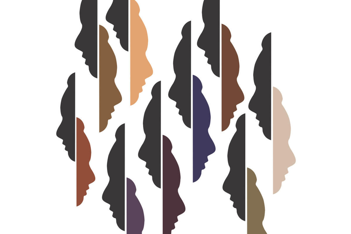 illustration of faces in profiles in different shades