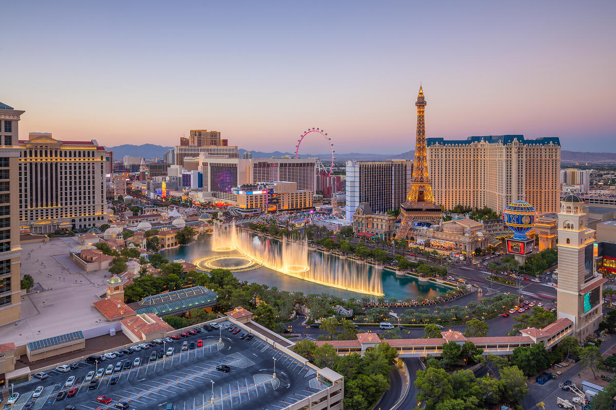 casino skyline during sunset