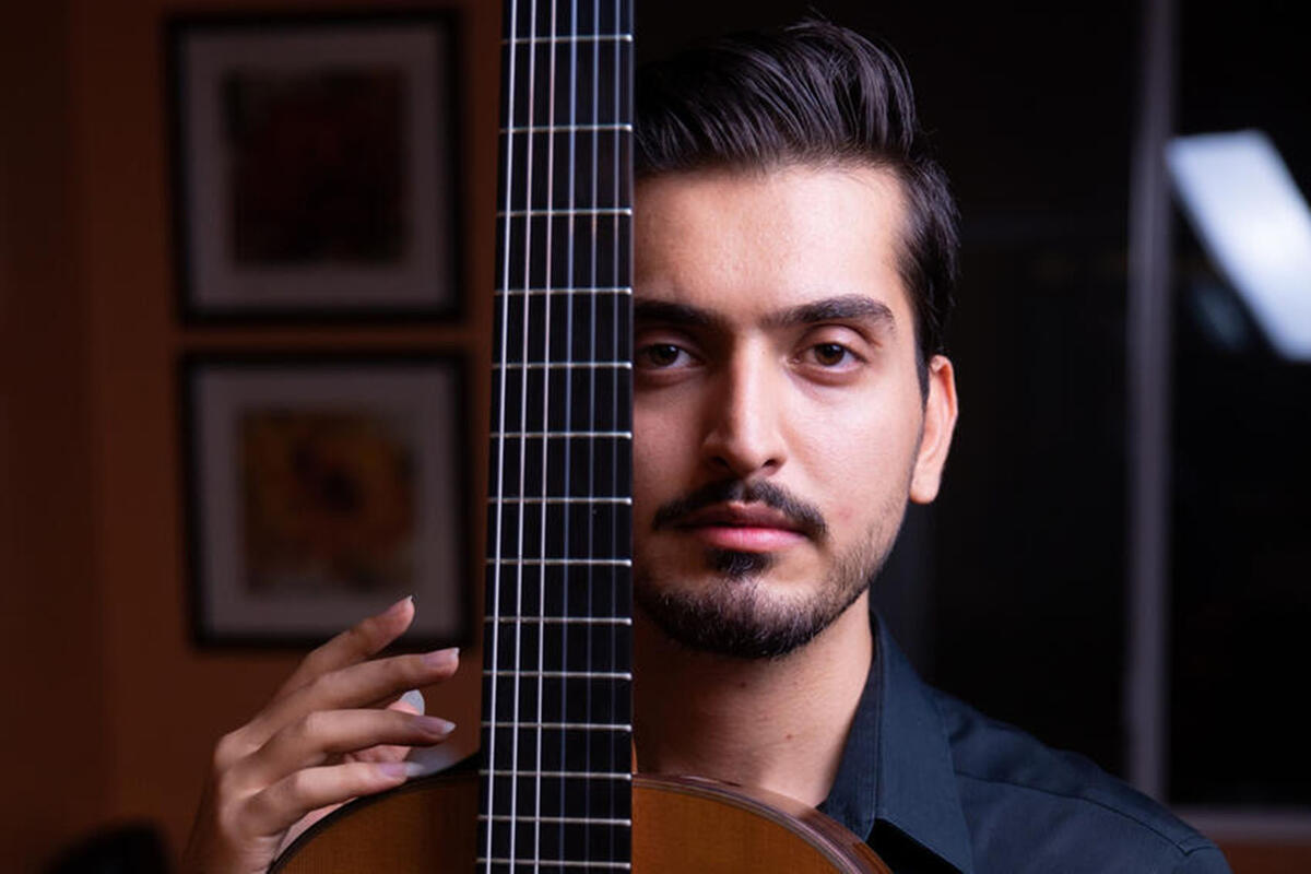 Sabet Parsa poses with instrument