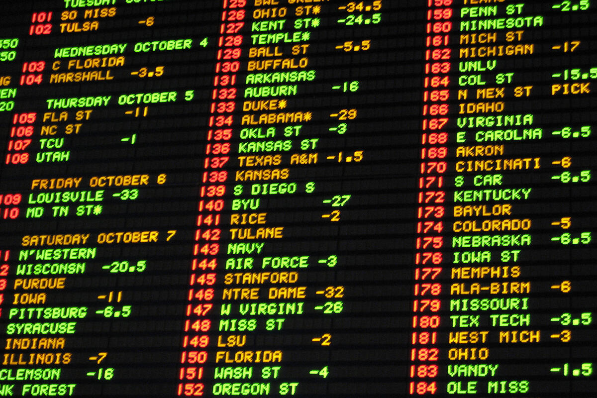 Sports betting screen