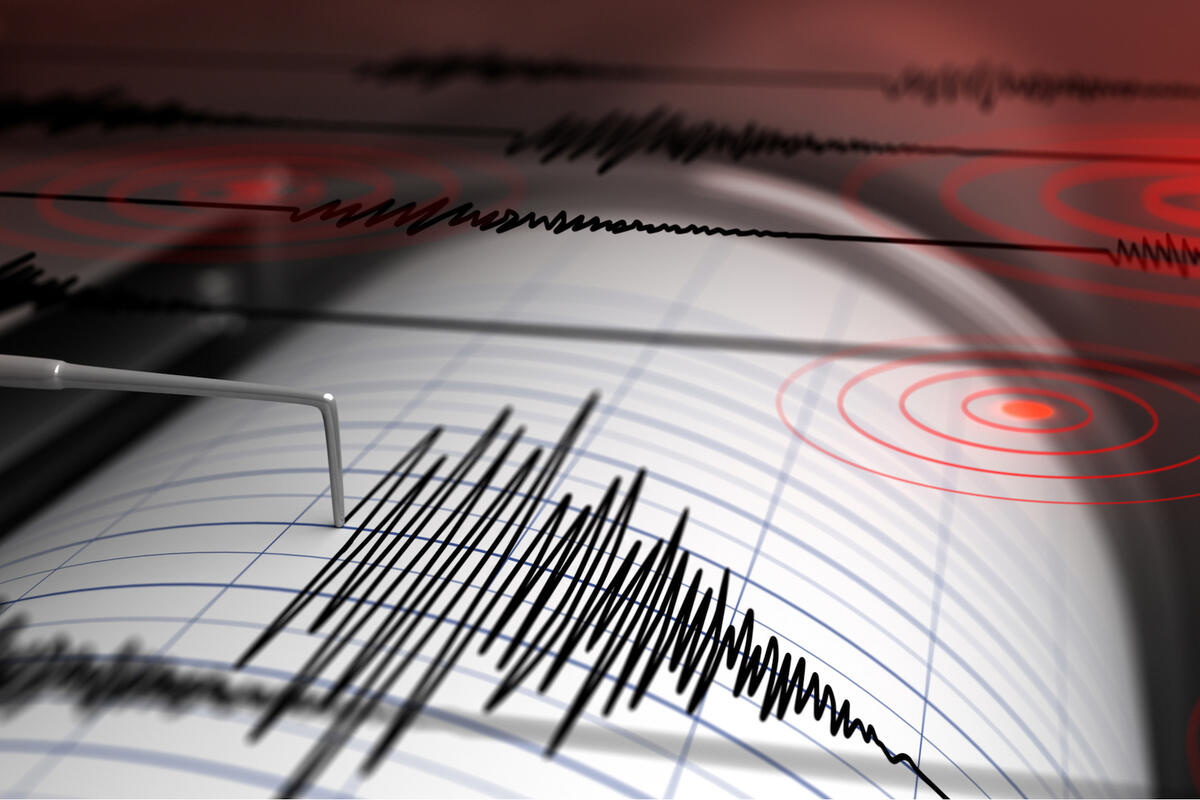 graphic depiction of seismograph during earthquake