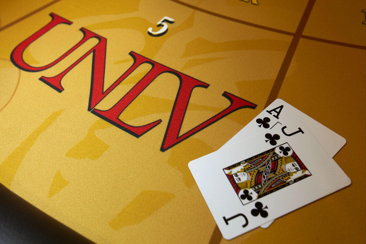 cards on blackjack table