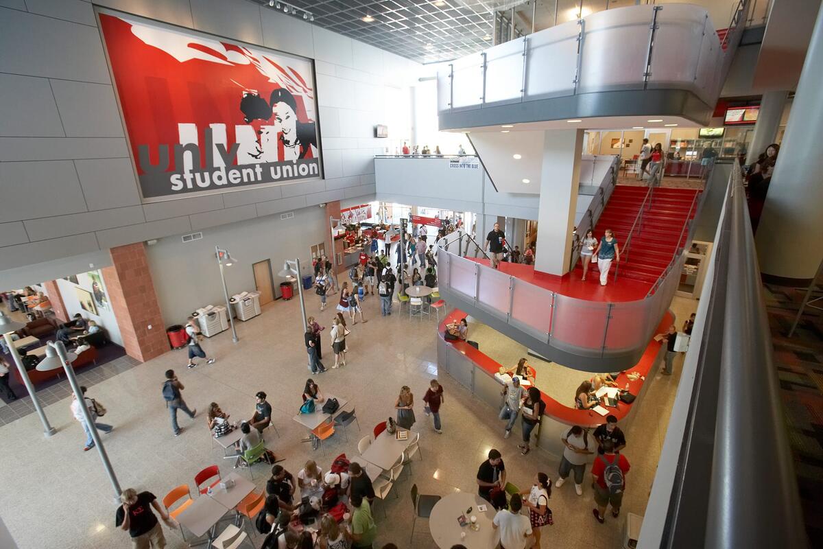 View of the Student Union first floor seen from the second floor