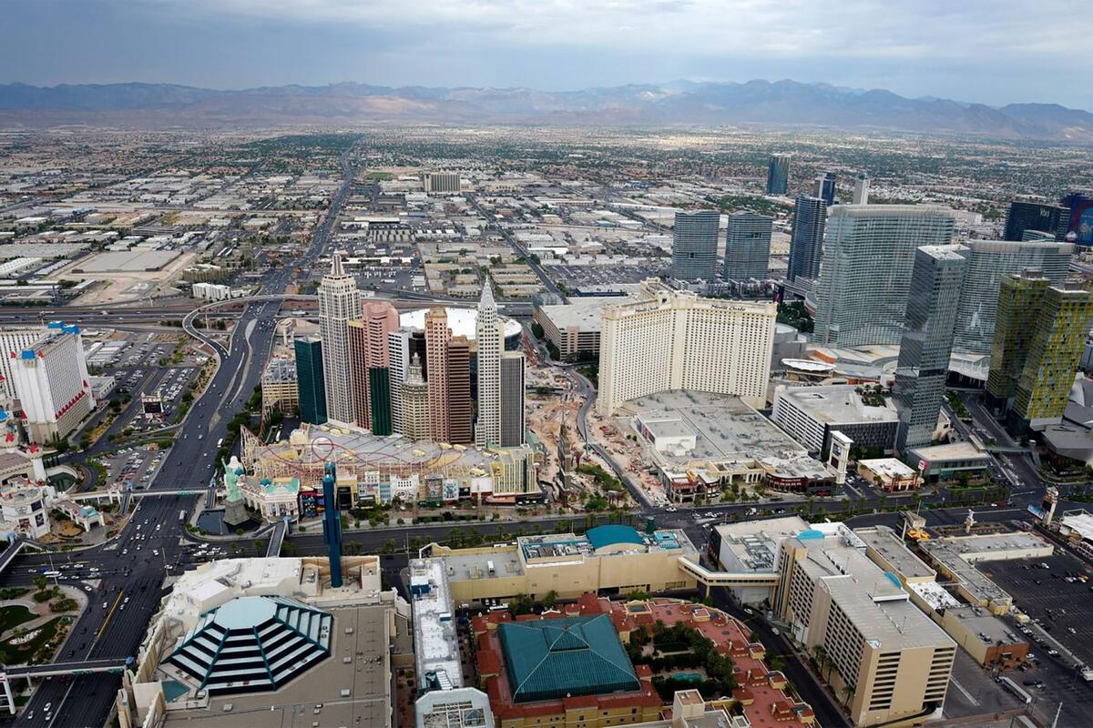 Aerial view of the Las Vegas strip. Photo courtesy of Sam Morris/Las Vegas News Bureau