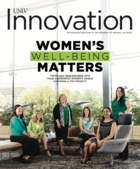 Magazine cover of women in a sitting area