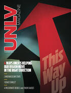 Magazine cover featuring This Way Up story with a graphic of a red arrow rising up