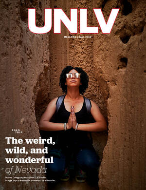 magazine cover with woman in slot canyon
