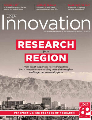 Fall 2017 cover featuring campus photo with mountains in background