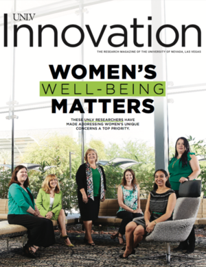 Magazine cover of women in a sitting area