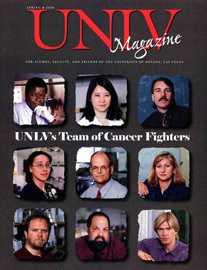 Magazine cover featuring UNLV's Team of Cancer Fighters story