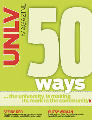 Magazine cover featuring 50 ways the university is making its mark in the communitystory
