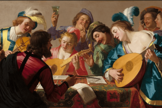 Painting of musicians performing