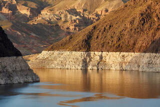 Lake Mead and mountains. Taken from near Hoover Dam.