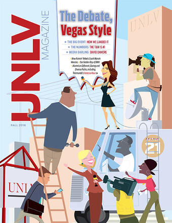 Magazine cover featuring The Debate, Vegas Style story