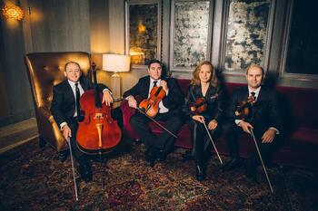 The Amernet String Quartet seated
