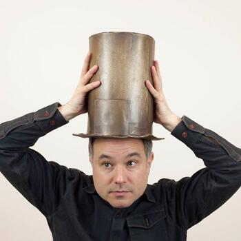 Marcus Civin in metal hat