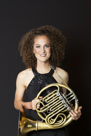 WindSync member Anni with her horn