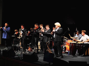UNLV Jazz Ensemble performs on stage