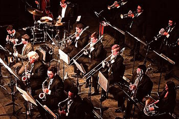 UNLV Jazz Ensemble performs on stage
