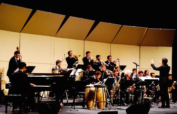UNLV Jazz Ensemble performs on stage