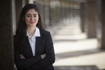portrait of woman in suit