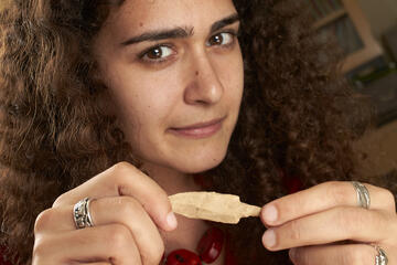 Katelyn DiBenedetto holds an arrowhead