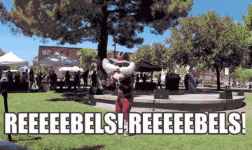 mascot chanting rebels