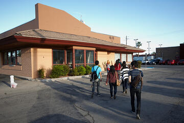 An old fast-food restaurant was turned into a workplace for UNLV art students.