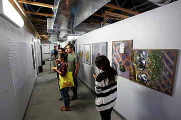 The door to MFA student Austin Dickson's studio