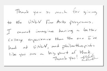 A written letter to a donor.