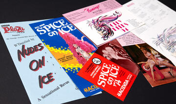 Advertisements for several Las Vegas ice show productions.