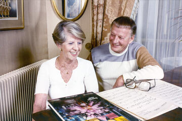Donn Arden and Miss Bluebell (Margaret Kelly) ca. 1980s. (Donn Arden Papers/UNLV Special Collections)