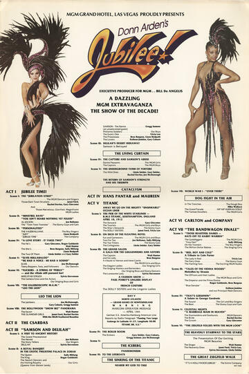 Original program for Jubilee! show at the MGM Grand Hotel, 1981. (Donn Arden Papers/UNLV Special Collections)