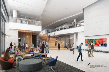 Rendering of Hospitality Hall interior