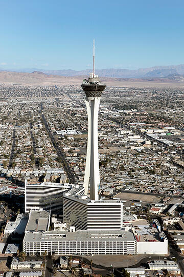 Arial view of the Stratosphere tower.