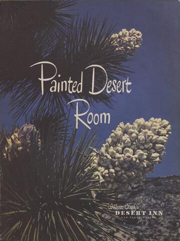 A menu cover from the Painted Desert Room that features different desert blooms.