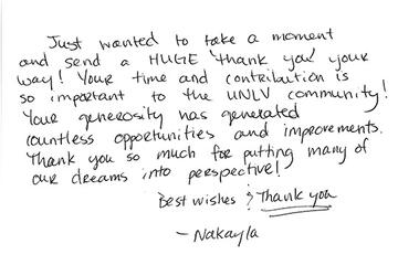 A handwritten letter from a student.