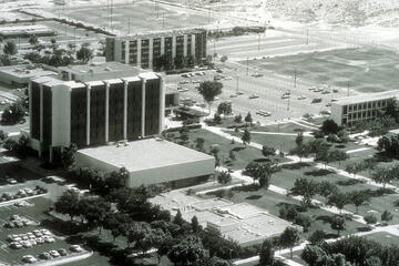aerial view of UNLV in the 1970s