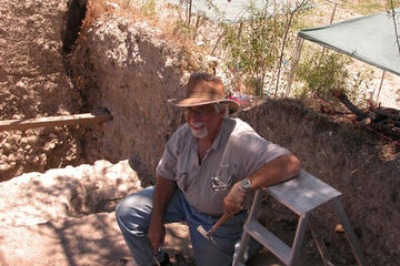 Professor Alan Simmons at dig site