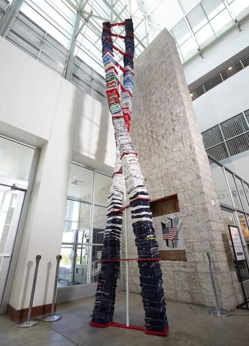 "Common Threads," an art installation marking the 10th anniversary of the Sept. 11 terrorist attacks, will be displayed at the Lied Library until February 2012.