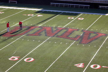 High stand view of the Sam Boyd Stadium.