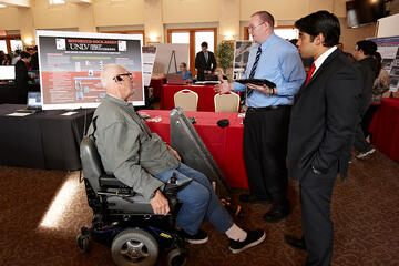 Sock Assist: Millions of people around the world suffer from debilitating diseases and injures that make the simplest things, such as putting on your own socks, difficult. The user, in a seated position, will place their foot between two sidewalls. A sock applicator will move up their foot and fall within the contour of the legs. Engineering students Mike Arview, Wareh Farass, Caleb Maher and Sammy Zaidi developed this project.