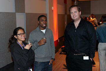 UNLV employees dining at holiday reception.