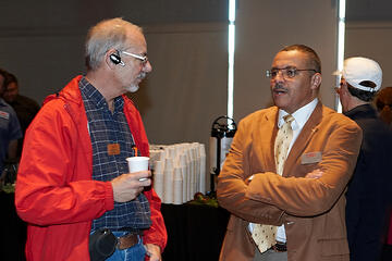 UNLV employees posing at holiday reception.