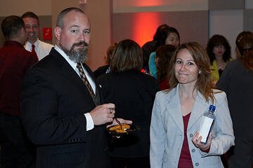 UNLV employees posing at holiday reception.